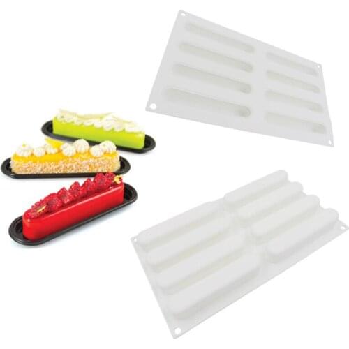 New 8 Lightning Puff Mousse Cake Mold Long Strip French Dessert Decoration DIY Baking Appliances