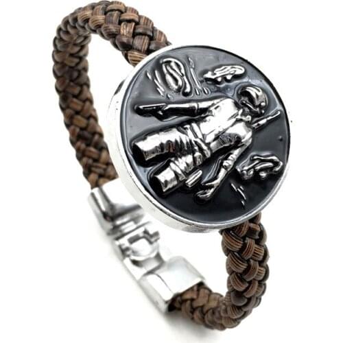 2017 New Arrival Game Game Playerunknowns Battlegrounds Figure PUBG Pans Pendant Bracelet Alloy Weaved Bangle For Fans Gift