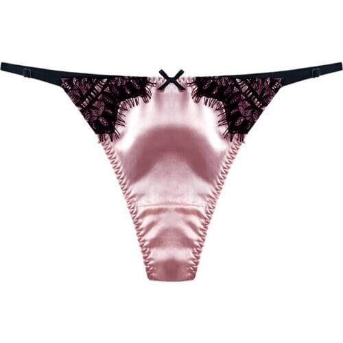 New Hot Women Sexy Silk Panties Female Lingerie Seamless Panties Lace Underwear Low-Rise Ladies Underpants Sex G-string Thong