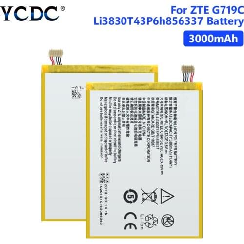 Genuine 3000mAh Battery Li3830T43P6h856337 For ZTE Blade X9 A711 Replacement Bateria Lithium Polymer Mobile Phone Batteries