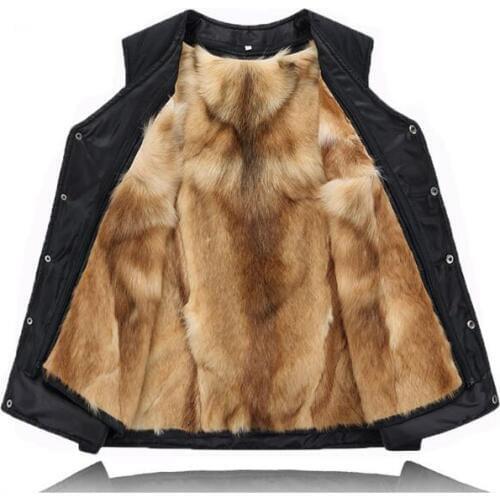Autumn and winter outdoor Men genuine leather fur quinquagenarian male fur one piece thermal fur vest