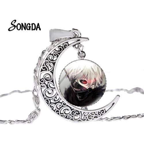 New Arrivals Fashion Tokyo Ghoul Moon Pendants Necklaces Otaku Girls Boys Cartoon Cosplay Long Necklace Anime Accessories