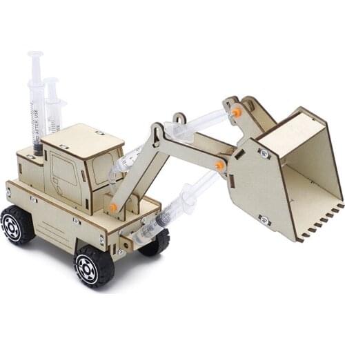 STEAM Toys For Kids Educational Physical Science Experiment Technology Set DIY Hydraulic Forklift Tractor Shovel Model Toys