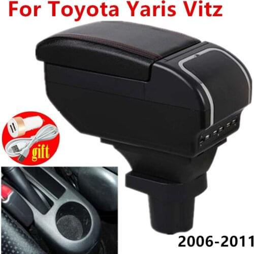 Armrest Arm Rest Rotatable For Toyota Yaris Vitz Hatchback 2006-2011 Centre Console Storage Box 2007 2008 2009 2010