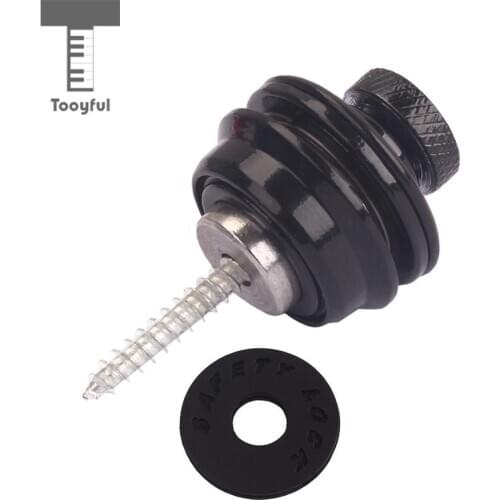 Tooyful Durable Copper Black Guitar Strap Belt Lock Anti-slip for Electric Guitar Bass Replacement Parts