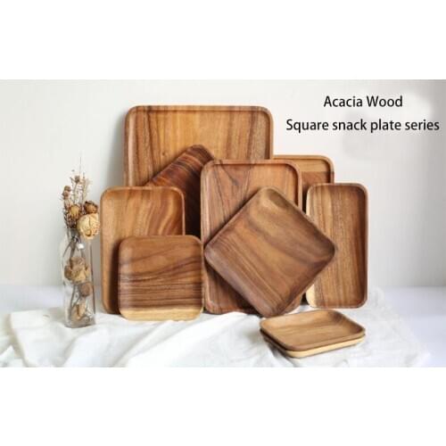 Acacia wood square snack plate series, Irregular plate,Fruit Dish, Snack Plate, candy plate wooden serving tray