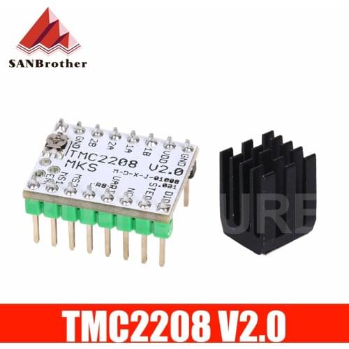 1PC Stepstick TMC2208 driver Stepper Motor Super Silent With New Heat Sinks Replace For SKR V2.0 Control Board MKS GEN Ender 3