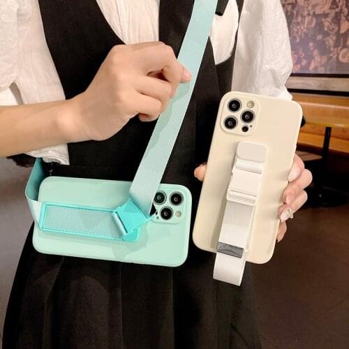 Luxury Cute Wristband Strap Silicone Phone Case For iPhone 12 11 Pro Max SE XS Max XR X 8 7 Plus Ultra-thin Necklace Rope Cover