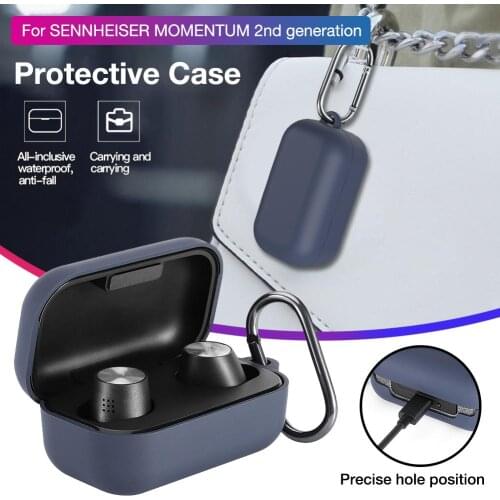 Silicone Protective Case For SENNHEISER MOMENTUM 2 Bluetooth Earphone Case Headset Charging Box Accessories With Buckle