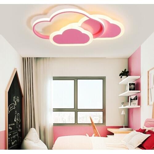 Thresh Pink Girls Room Cloud Ceiling Light Lamp Decoration Baby Kids Room Light Lamp Led Dimmable Lights For Bedroom Lighting