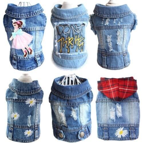 2020 Spring Denim Dog Vest Graffiti Tassel Clothes for Small Dogs Shih Tzu Yorkshire Puppy Jeans Jacket for Chihuahua ropa perro