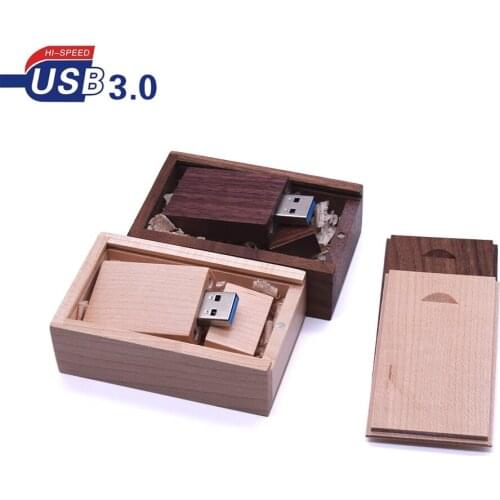 Top Quality Wooden Rectangle 8GB/16GB/32GB/64GB Usb 3.0 flash memory stick Maple Wood USB Flash Drive pen drive photography gift