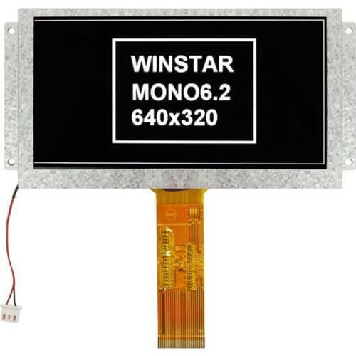 Winstar display WF62ATXGRDNN0 The model is a graphic 6.2" TFT LCD 640 x 320 monochrome display New and original