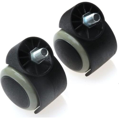 1Pcs Heavy Duty Furniture Swivel Casters Black Office Chair Plastic Rollers Wheels 50mm Thread Swivel Wheels