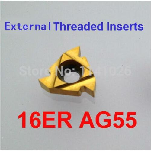 16ER AG55 Tungsten Carbide Threading Lathe Inserts Tungsten Carbide Threading Inserts 55 degree External Threading Inserts