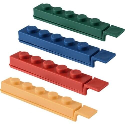 60%HOT4Pcs Sealing Clip Practical Multi Purpose Multicolor Building Block Food Bag Closure Sealer Clamp for Kitchen