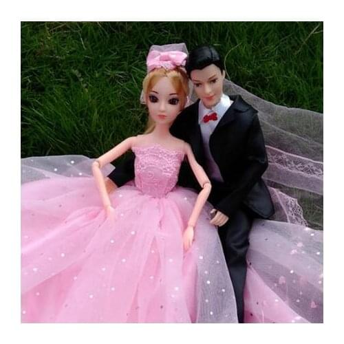 Promotion Children Toys Dolls Lovers Bride And Gloom Dolls For Girls Boys Toys Gift Wedding Gift