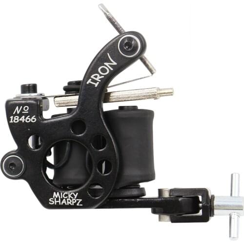 Wire Cutting 10 Wrap Coils Tattoo Machine For Liner And Shader Black Color Iron Tattoo Supplies For tattoo needle free shipping