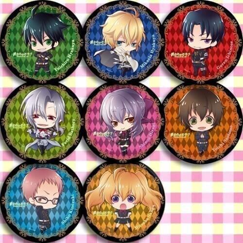 Brdwn Seraph of the end Yuichiro Hyakuya Krul Tepes Ferid Bathory Mitsuba Sangu Guren Ichinose Cosplay Badge #CDE