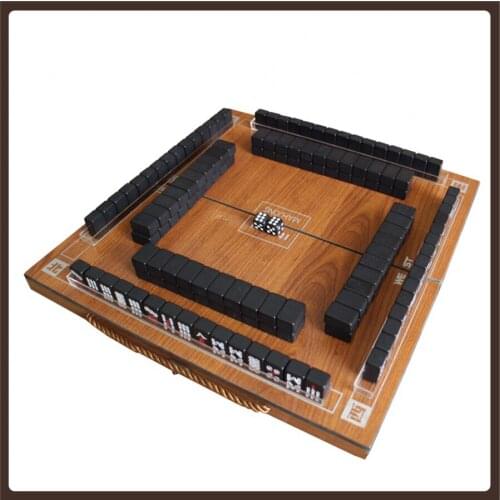 Black Mini Chinese Mahjong Resin Mini Travel Pocket Solid Resin Cute Children Sudoku Family Game Giochi Da Tavolo Chess Luxury