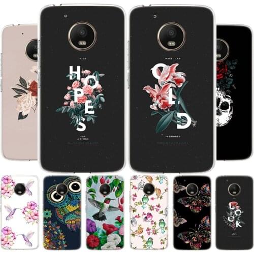 Flower Leaves Bird Phone Case For Motoralo Moto G8 G7 G6 G5 E6 E5 E4 S PLUS PLAY POWER OneMacro Cover Coque soft Silicone TPU
