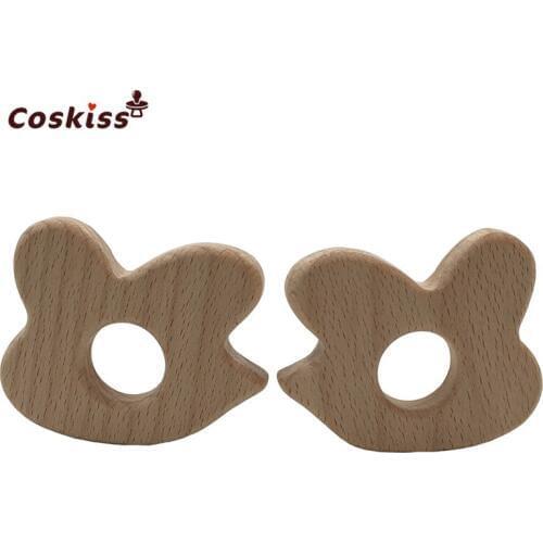 Baby Teether Beech Wooden Teether Baby Teething Toy Teething Accessories Kids Teething Pendant Nursing Holder