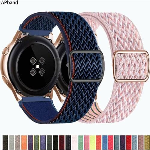 20mm 22mm band For Samsung Galaxy Watch Active 2/3 45mm/46mm/42mm Gear S3 Elastic Nylon Loop Bracelet Huawei GT 2 2e pro strap