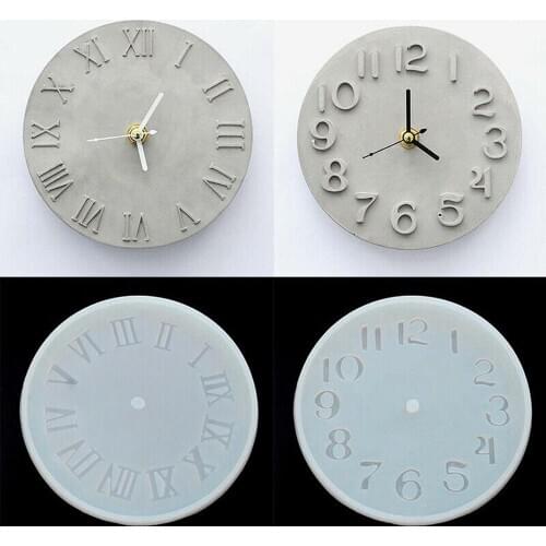 DIY Cement Concrete Silicone Mold DIY Craft Clock Making Clay Plaster Clay Cement Clock Mould Tool For Home Supplies