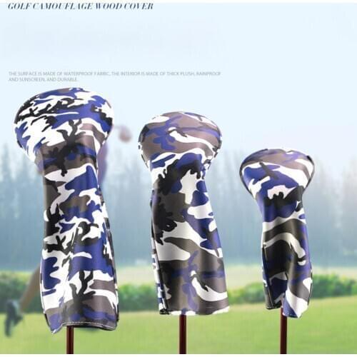 Golf Headcovers Club Covers PU Golf Head Covers for 1/3/5/UT Woods Clubs Camouflage Pattern Outdoor Sport Golf Parts Accessories