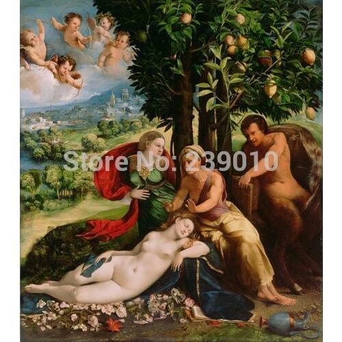 Classical Christian angel scenery oil painting on Canvas fruit trees oil painting canvas prints nude religion hotel decoration