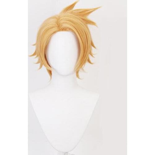 Short Wig My Hero Academia Kaminari Denki Golden Cosplay Costume Boku no Hero Academia Heat Resistant Synthetic Hair Men Wigs