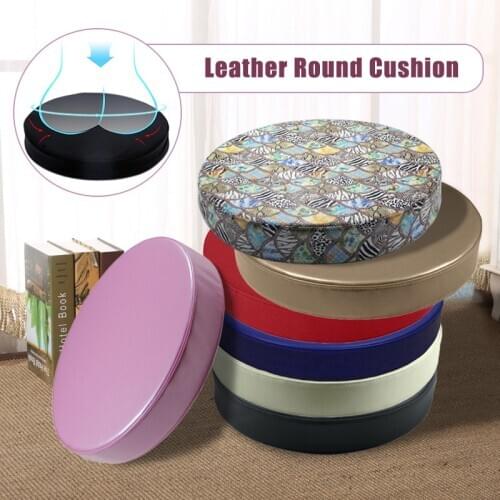 Retro Futon Round Imitation PU Leather Chair Cushion Home Office Decor Throw Pillow Dinning Stool Super Soft Seat Cushion