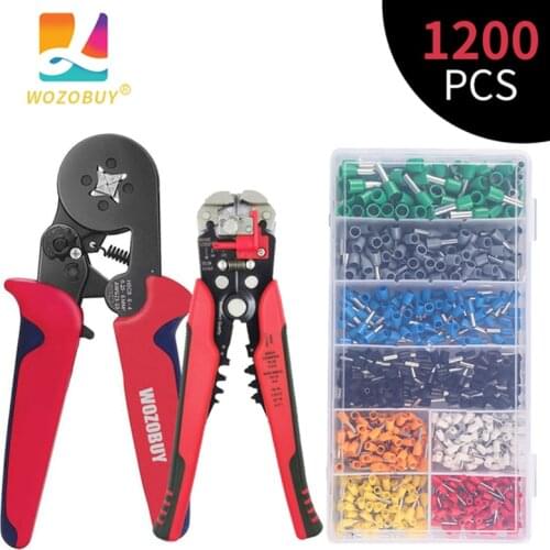 Multifunctional Wire Strippe,Electrical Electrician Crimping Tool Kit , HSC8 6-4/6-6 Pliers , For Tube Terminal 1900pcs /box
