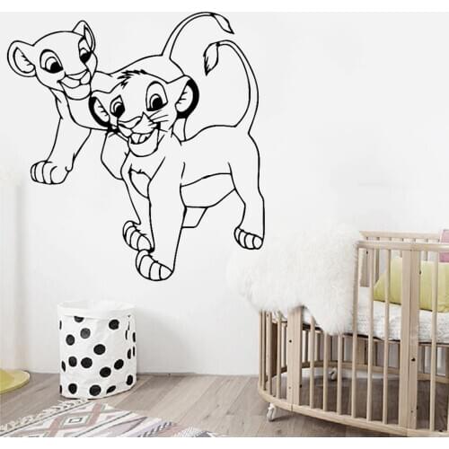 Cartoon Wall Sticker Simba Lion King Vinyl Decal Kids Babys Room Decoration Boys Bedroom Personalized Decor Removable Art Mural