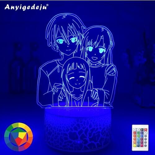 Newest Gift Store Anime Led Light Sword Art Online for Bedroom Decor Night Light SAO Kirigaya Kazuto Table Lamp Yuuki Asuna Gift