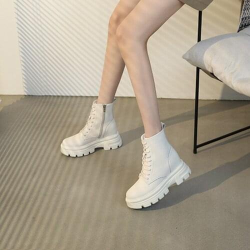 2021 New Martin Boots Fall High-Top Casual Thick-Soled Inner Increase