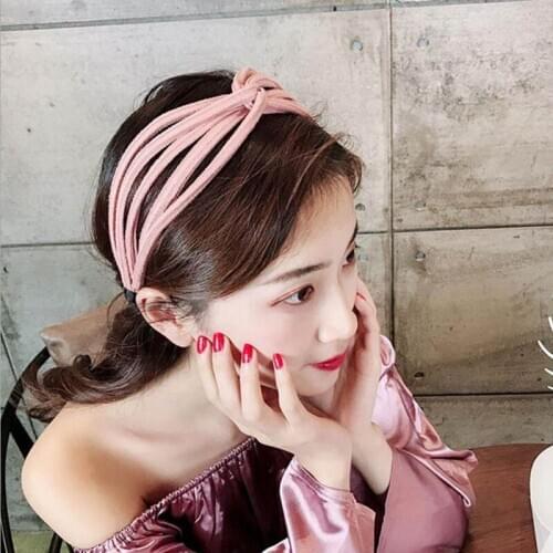 Hot New Korean Summer Yellow Wide headband Women Simple Versatile Fabric Hair Band Sweet Cute Female Wash Face Hoop