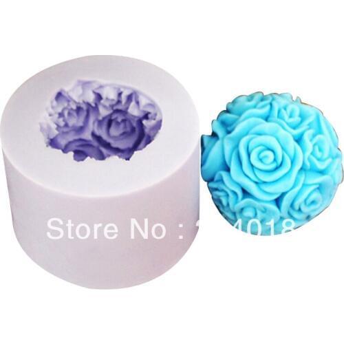 Rose modelling silicon 3D soap mold Cake decoration mold Cake mold manual Handmade soap mold candle NO.:SO128