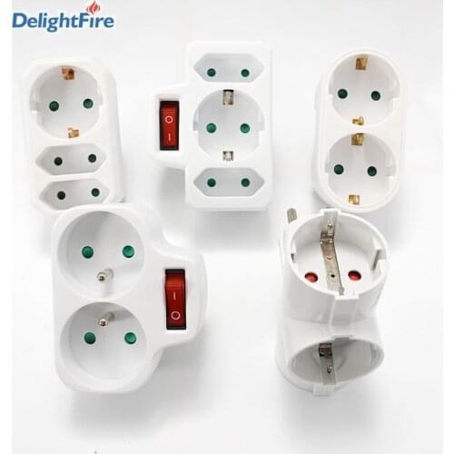 EU Standard Conversion Socket ON/OFF Switch 16A 250V France German Style Plug 1 to 2/1 to 3 Way Wireless Extended Socket CE