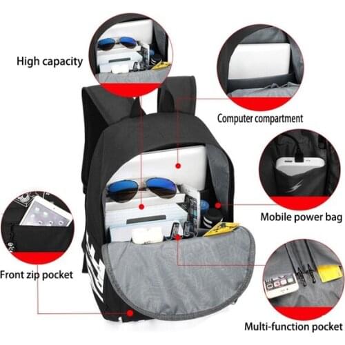 AJAX Student School Backpack for Teenage Girl Boys Bookbag USB Anti-theft Laptop Canvas Waterproof Backpack for Men Women Bags