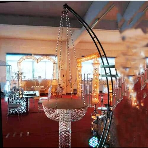 Wedding Fashion Acrylic Hanging Flower Holder Crystal Chandeliers Cake Stand Birthday Party Dessert Crafts Toys Display Table