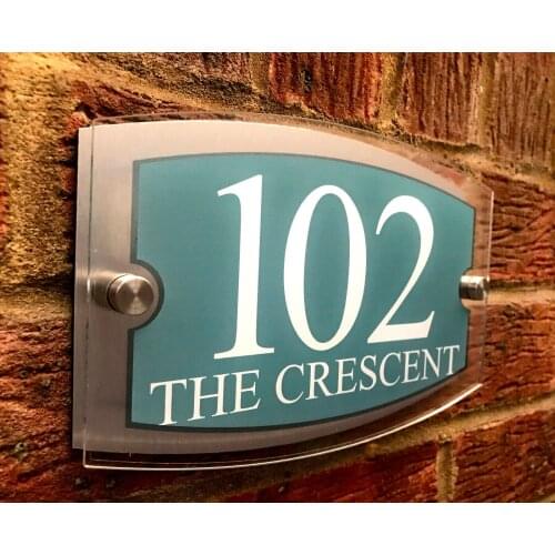 House number House Sign Wall Gate Door Number Street Name Plaque Acrylic Glass Effect Stylish Door sign