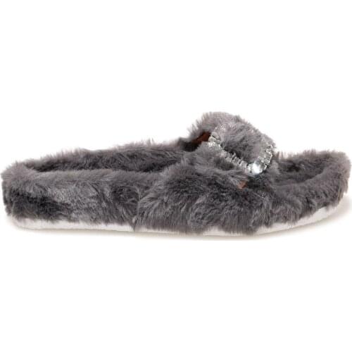 Winter Women House Slippers Faux Fur Fashion Warm Shoes Women Slip On Flats Woman Slides Buckled Casual Home Fur Slippers