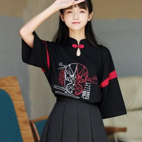 Traditional Chinese Hanfu Blouse Cheongsam Top Tang Suit Shirt Asian Streetwear Girl Casual Harajuku Qipao Gothic Clothes Woman