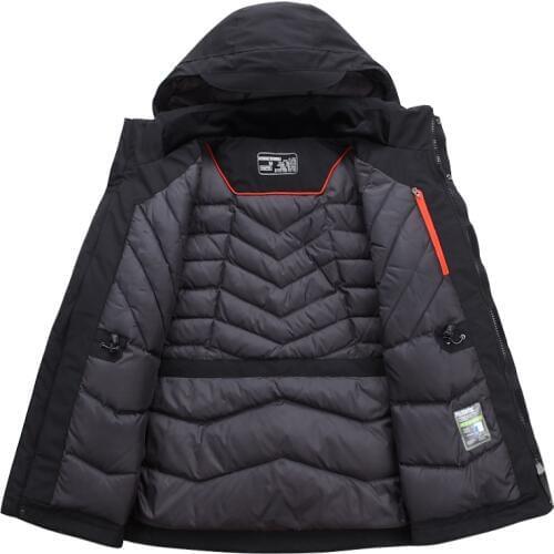 Top Quality White Duck Down Jacket Men Thick Winter 2019 NEW Hat Detached Warm Parka Waterproof Windproof -30 Degrees