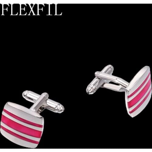 FLEXFIL shirt cufflinks for womens Brand cuff buttons cuff links gemelos High Quality Square metal wedding abotoaduras Jewelry