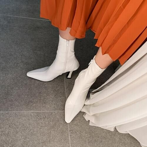 Ladies Square Head Socks Boots Square Heel High Heel Boots Shoes Fashion Womens Thin Elastic Ankle Boots Size 33-42