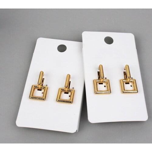 TARCLIY Trendy Geometric Hollow Double-Layer Square Stud Earring Simple Metal Texture Earring Women Temperament Jewelry 202103