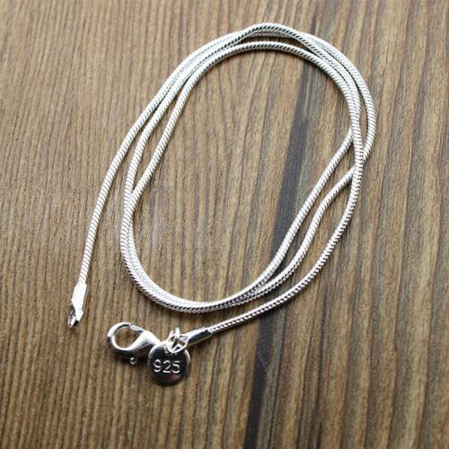 10pcs/lot 2mm Silver Color Snake Chain with Clasp Necklace Chains for Jewelry Making Necklace Pendant DIY Jewelry Findings Z555