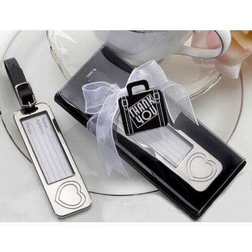 100pcs/Lot+Elegant Chrome Heart Luggage Tag Travel Handbag Tags Bridal&Wedding Favors+FREE SHIPPING